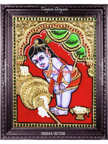  Baby Krishna Art in Tanjore Style
